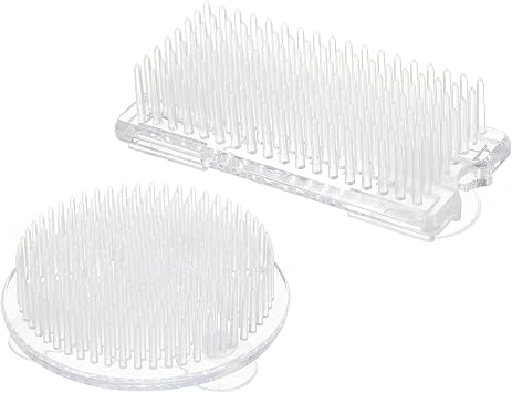 PATIKIL Flower Frogs Ikebana Kenzan, 2Pcs/1Set Floral Arranger Frog Plastic Flower Fixed Tool for Vase Flower Arrangement, Transparent