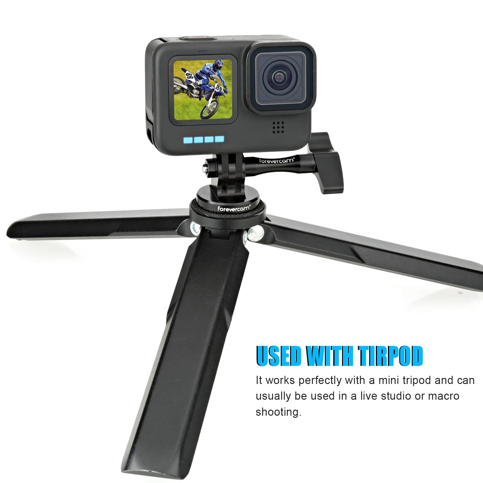 HSU Supporto Verticale a 90° per Fotocamera d'Azione GoPro, Adattatore Treppiede in Alluminio con Attacco a Scarpetta Fredda per Hero 12/11/10/9/8/7/6/5/4/3