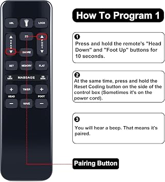 ZWP Replacement Remote Control fit for iDealBed 4i Custom iEscape Adjustable Bed Base IDEAL4I-TXL TwinXL