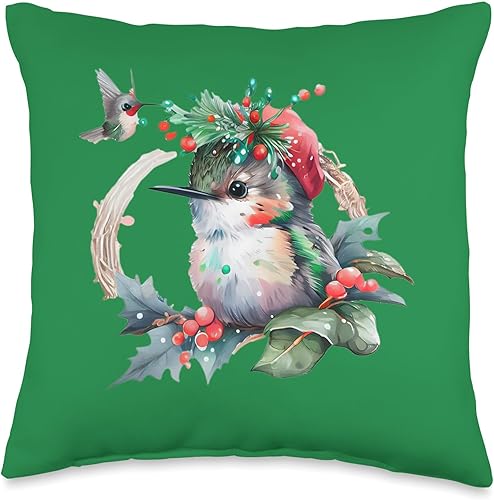 Miniatura 1 de Cute Design - Almohada de diseño pequeño con colibríes, 16 x 16 pulgadas, multicolor