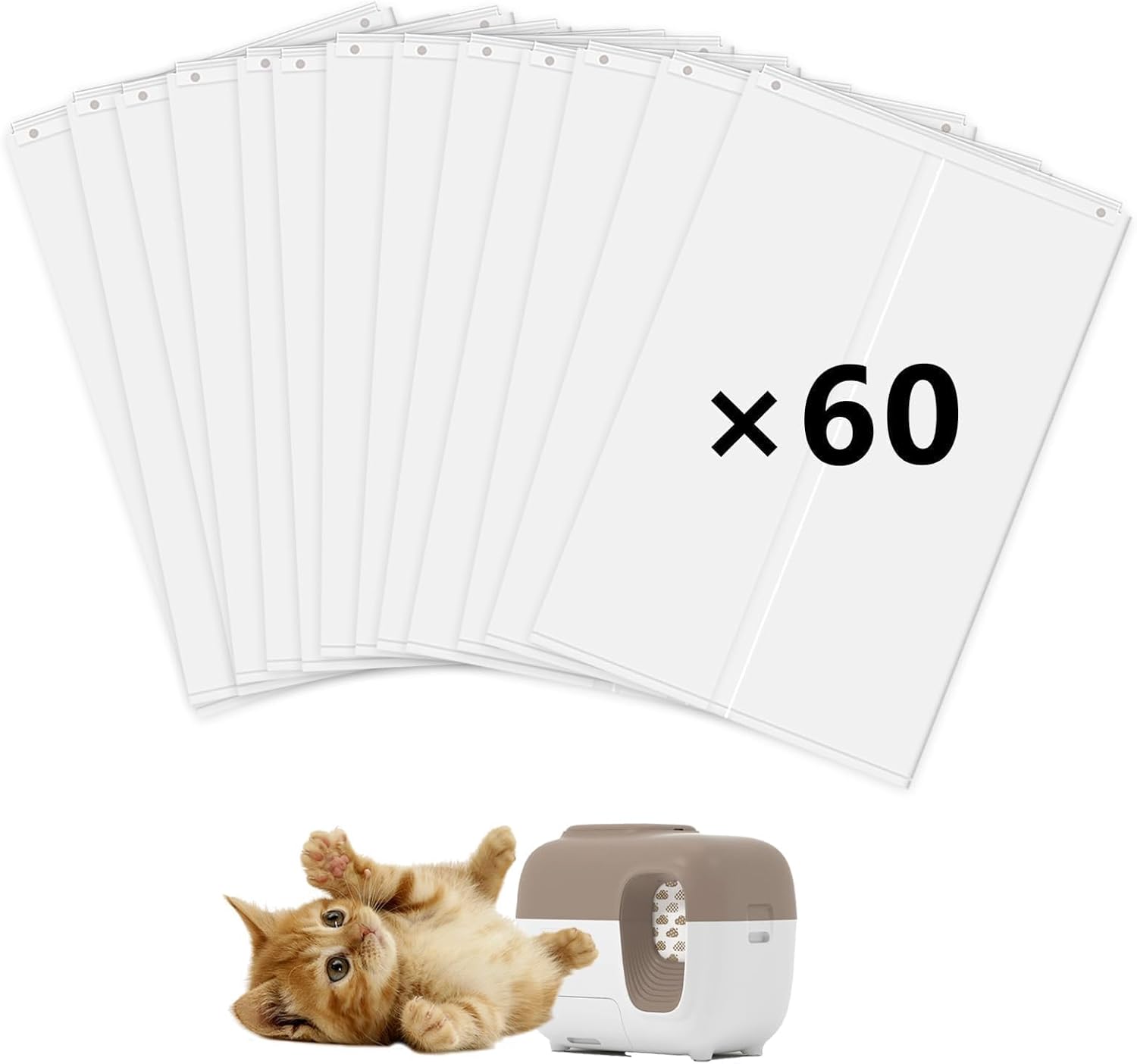 100Pcs Cat Litter Box Liners for PetSnowy SNOW+ Automatic Cat Litter Box, Tear & Leak Resistant Self-Sealing Waste Drawer Liner Bags