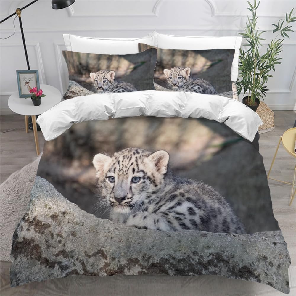 Housse de couette tigre 160x200 fermeture éclair pratique finie la couette qui glisse la nuit