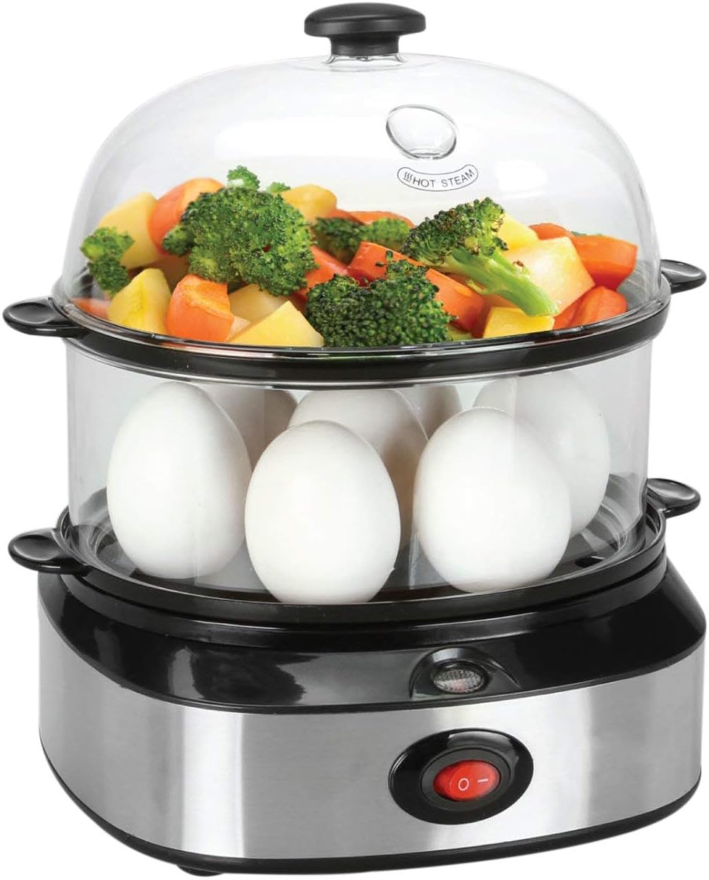 Egg Boiler, Egg Cooker, Ideal Soft and Hard Boiled Egg Cooker 7 Egg Capacity - with Removable Tray & Auto Shut Off Feature - White