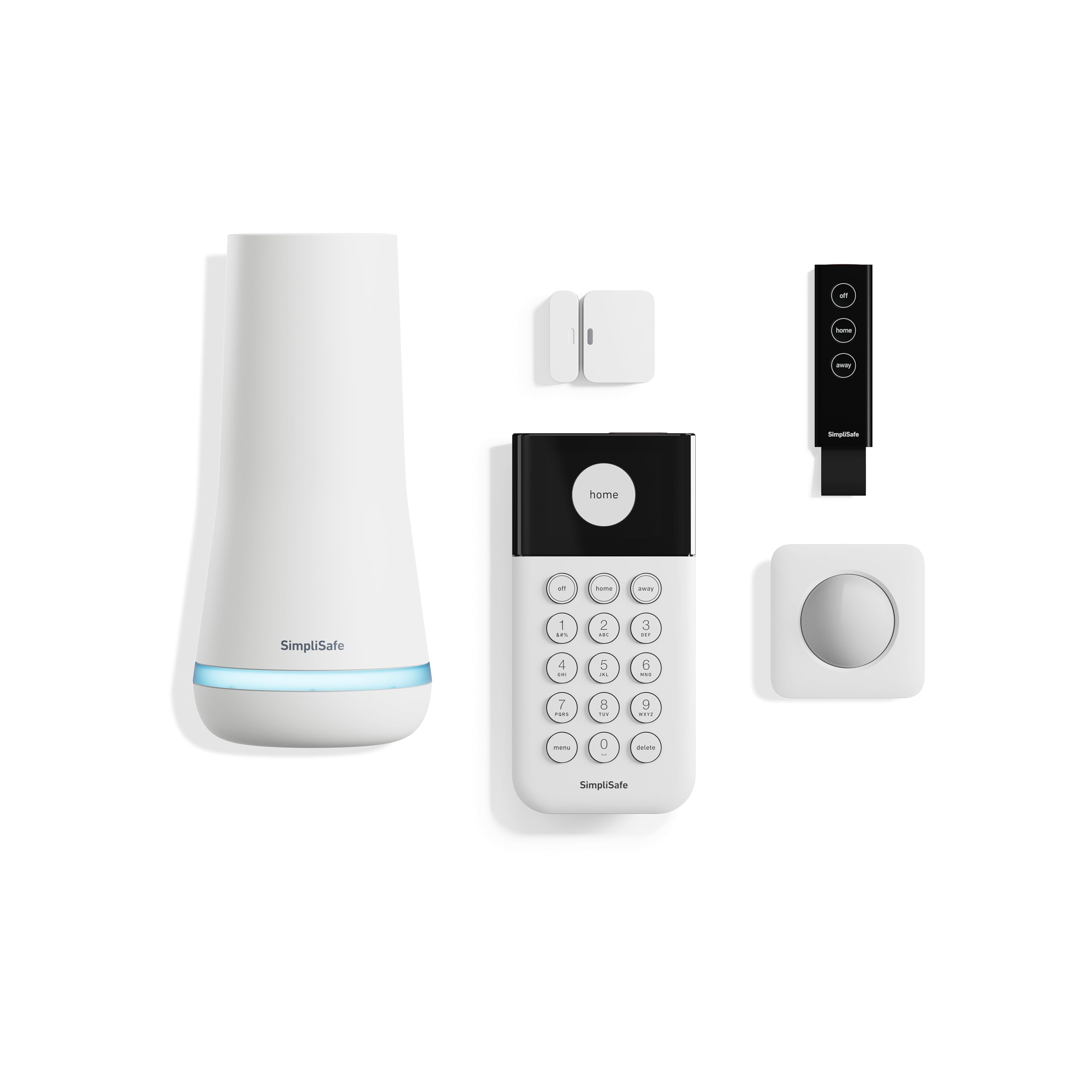 5 Piece Wireless Home Security System - Optional 24/7 Professional Monitoring - No Contract - Compatible with Alexa and Google Assistant,White
