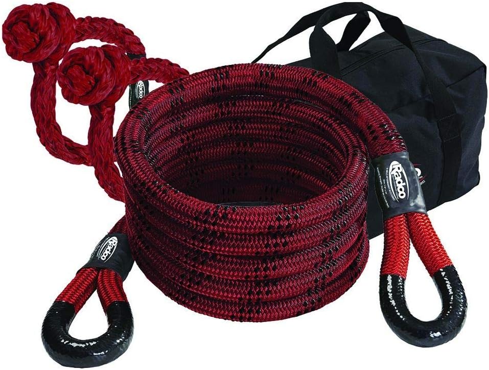 Radco 7/8” x 30’ Kinetic Recovery & Tow Rope (29,000 lbs) w/Soft Shackles (35,000 lbs)