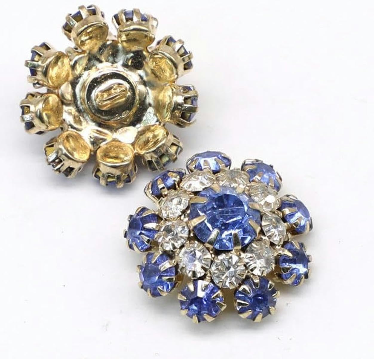 20MM 20PCS Botón de vástago de metal Botones de diamantes de imitación de girasol para coser Botón de vástago de diamantes de imitación Botones de diamantes de imitación de perlas para ropa abrigo-Ne