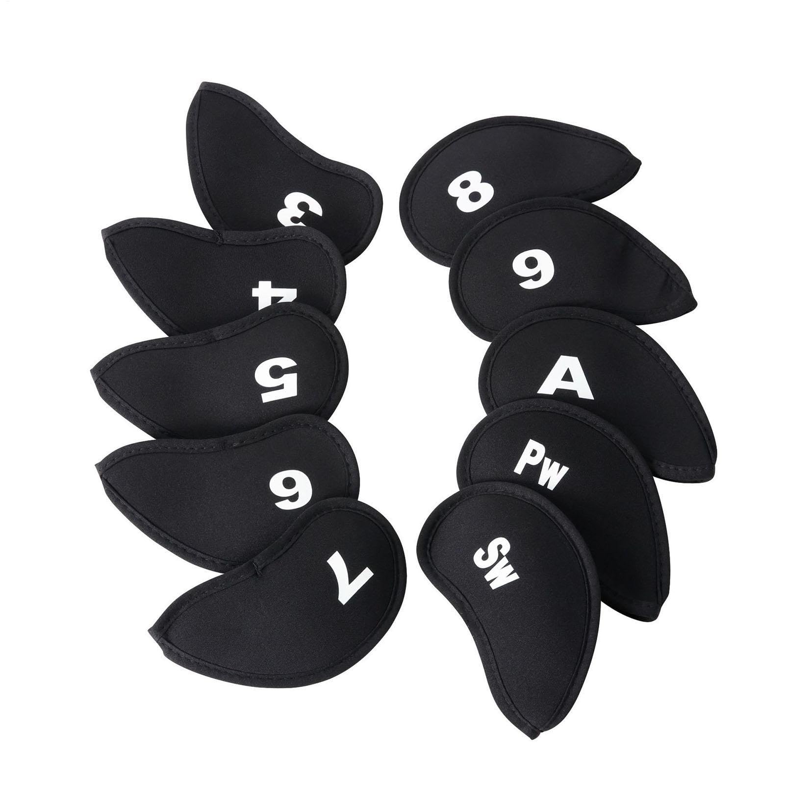 10 fundas para palos de golf con etiqueta bordada, fundas híbridas para conductor, accesorios de golf duraderos para hombre, aptas para la mayoría de clubes