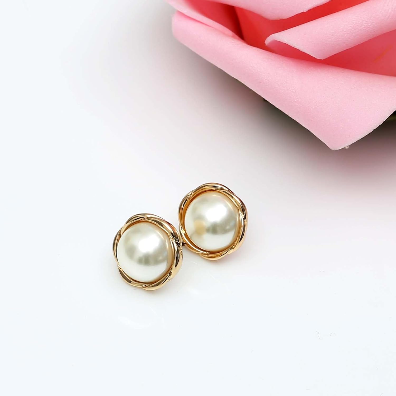 Pearl Earrings for Women dangling 14K Gold Pearl Drop Earrings Stud 5A Diamond Dangle Fashion Elegent Jewelry - Image 2