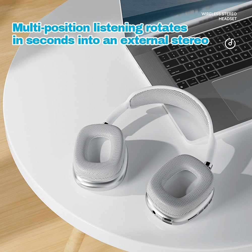 DYRBF Cuffie wireless con retro chiuso, over-ear, stereo Hi-Fi bassi profondi, cablato/wireless/modalità multipla da 3,5 mm, driver dinamico da 40 mm, isolamento acustico passivo, cuffie pieghevoli
