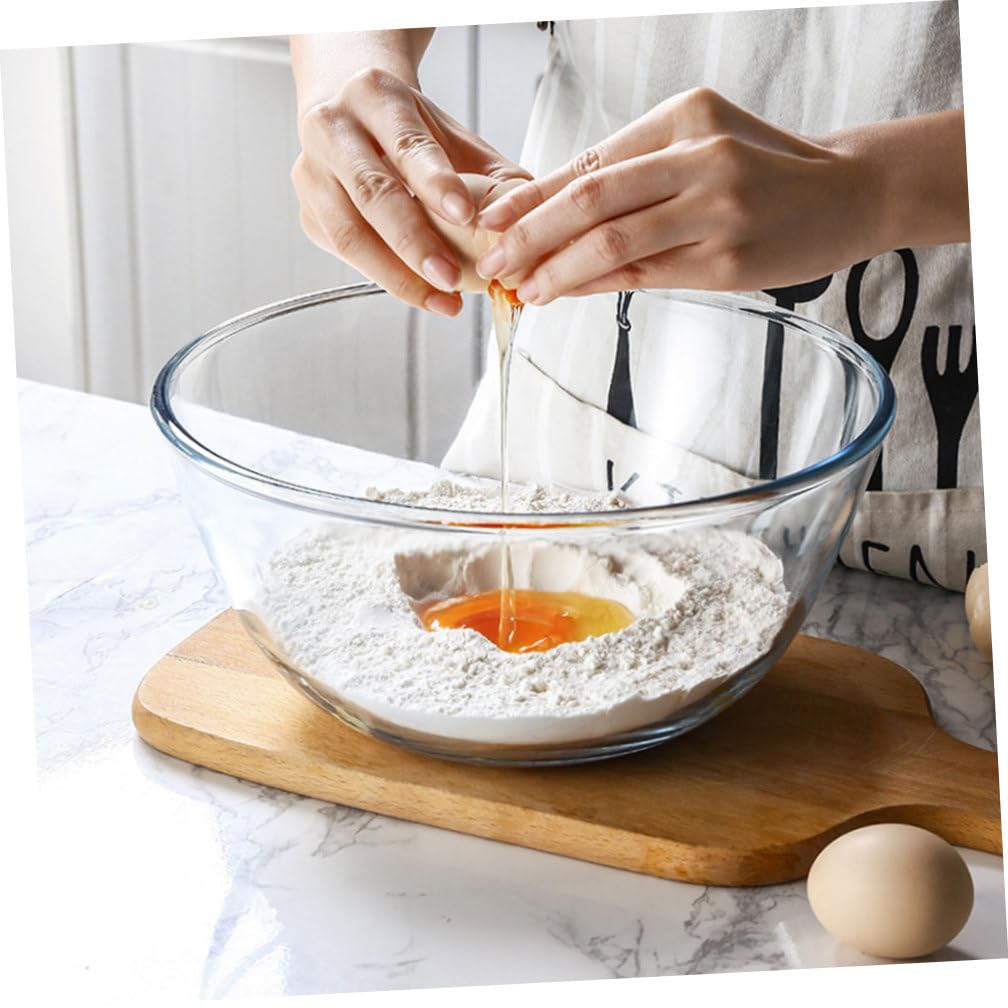 Ciotola per Insalata in Vetro Temperato Bianco 1000 Ml | Stile Giapponese Creativo, Bordo Liscio, 1 Pezzo per Cucina e Servizio, Uso Decorativo
