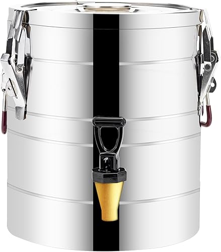 Dispensador de bebidas aislado de acero inoxidable, dispensador de bebidas frías y calientes, dispensador de agua de 2.64 galones, 10 litros