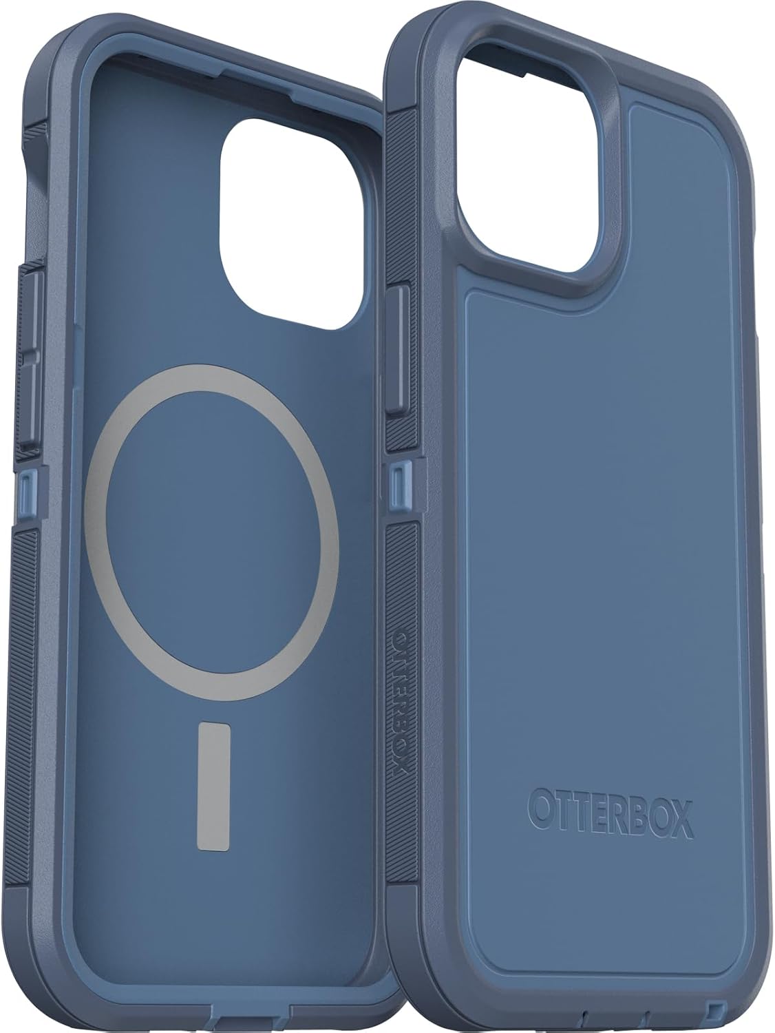 OtterBox iPhone 16e, 15, 14, & 13 Defender Series XT Case - Baby Blue Jeans (Blue), Screenless, Rugged, Snaps to MagSafe, Lanyard Attachment