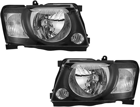 Pair Black Smoked LHS+RHS Headlights Lamp Compatible For Nissan Patrol GU4+ Y61 10/2004-2015