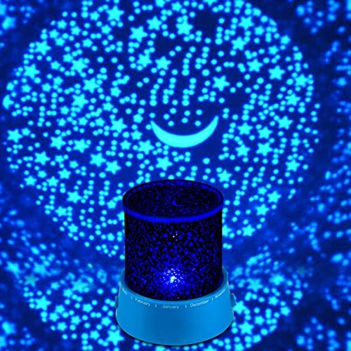 Lugumy Romantic Star Master Cosmic Moon Star Projection LED Light Projector Blue Lamp