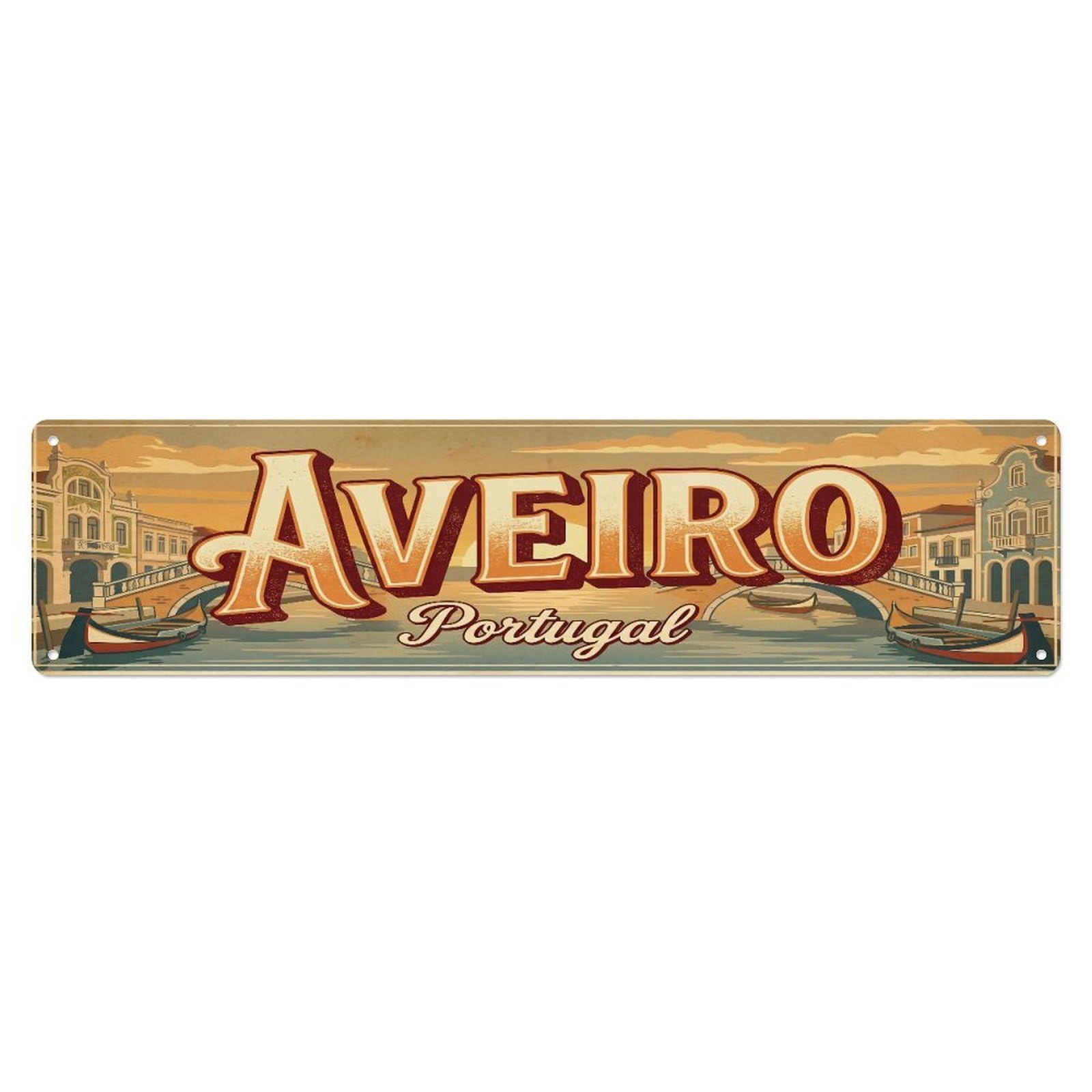 Metal Tin Sign Vintage Travel Portugal Aveiro