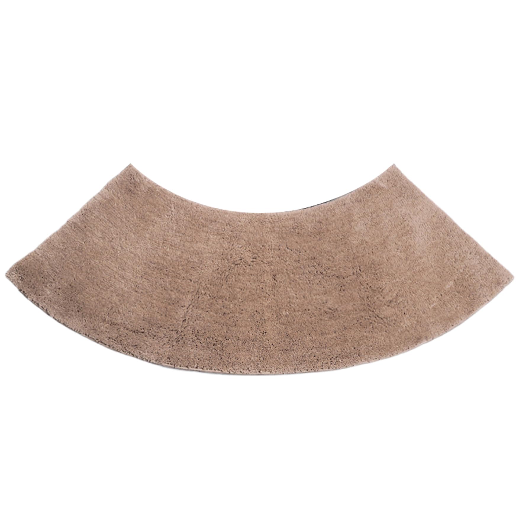 NASSMOSSE 18 x 39 Non-slip Curved Bath Mat Soft Corner Shower Mat Absorbent Washable for Hotel Home