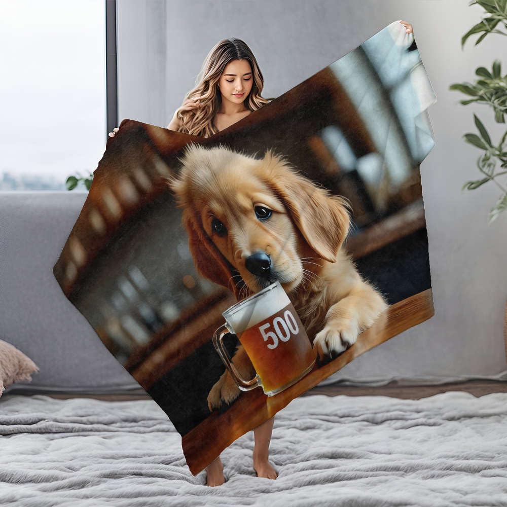 Couverture en flanelle 150x200 cm bière pour vos soirées cocooning