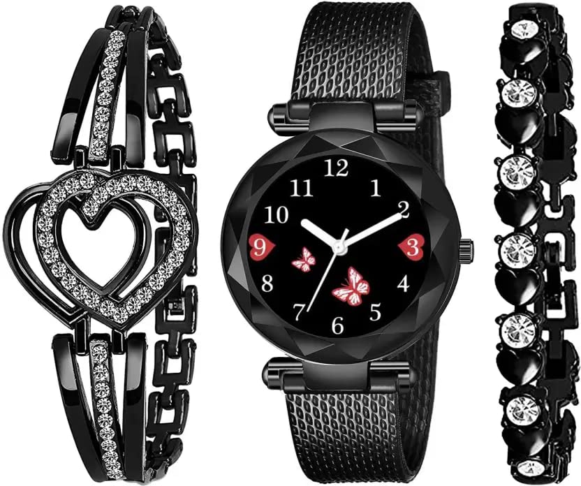 RUSTET Butterfly Designer Magnet Chain Strap Watch for Girl Analog Watches for Womens & Girls (White Heart) (B0C45T67W8) Amazon Price History, Amazon Price Tracker