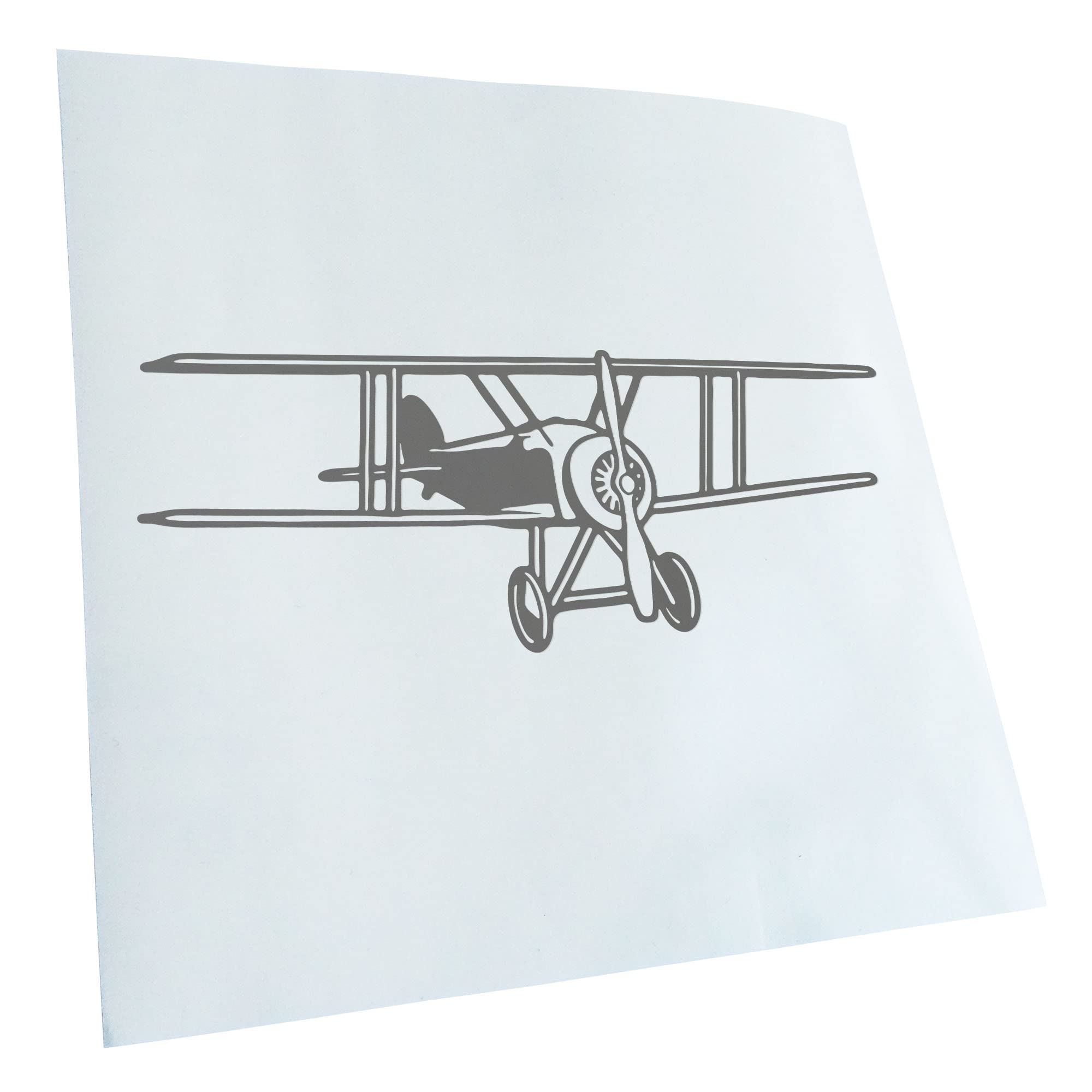 Kiwistar - Car Sticker - Grey - 20 x 8 cm Double Decker Aeroplane Sticker for Car, Laptop, Bicycle, Truck, Motorcycle Multicoloured JDM Decal Racing