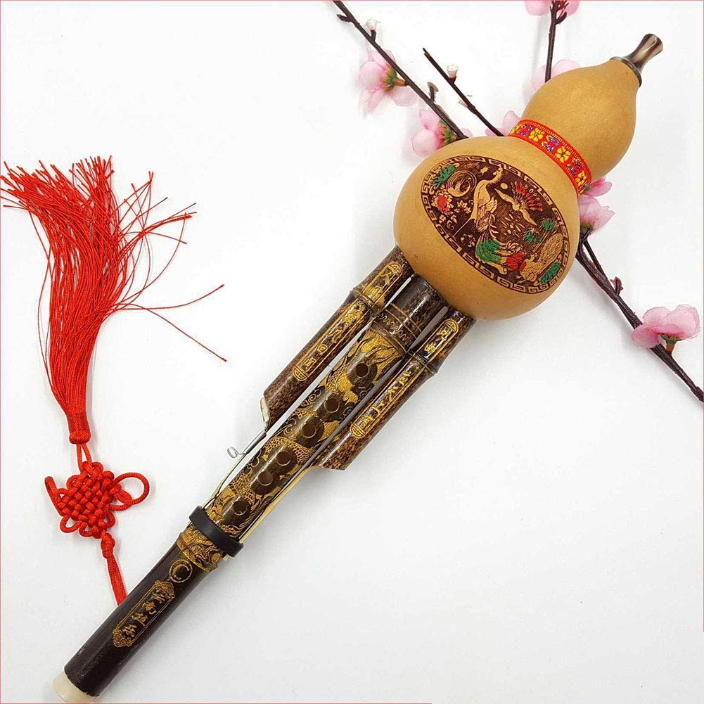 Garvee Flûte hulusi professionnelle en bambou fait main – Instrument à vent ethnique chinois – Son authentique, idéal débutants et passionnés – Cadeau anniversaire/Noël – Tonalité : Do (C key)