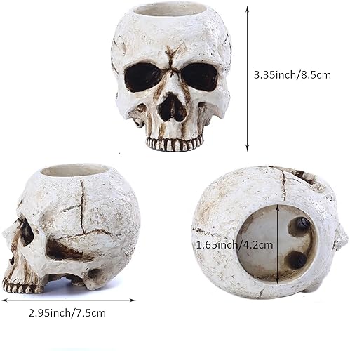 Miniatura 2 de 2 portavelas de calavera, candelabros de esqueleto, espeluznantes, decoración gótica, candelabros de resina, manualidades para Halloween, Navidad,