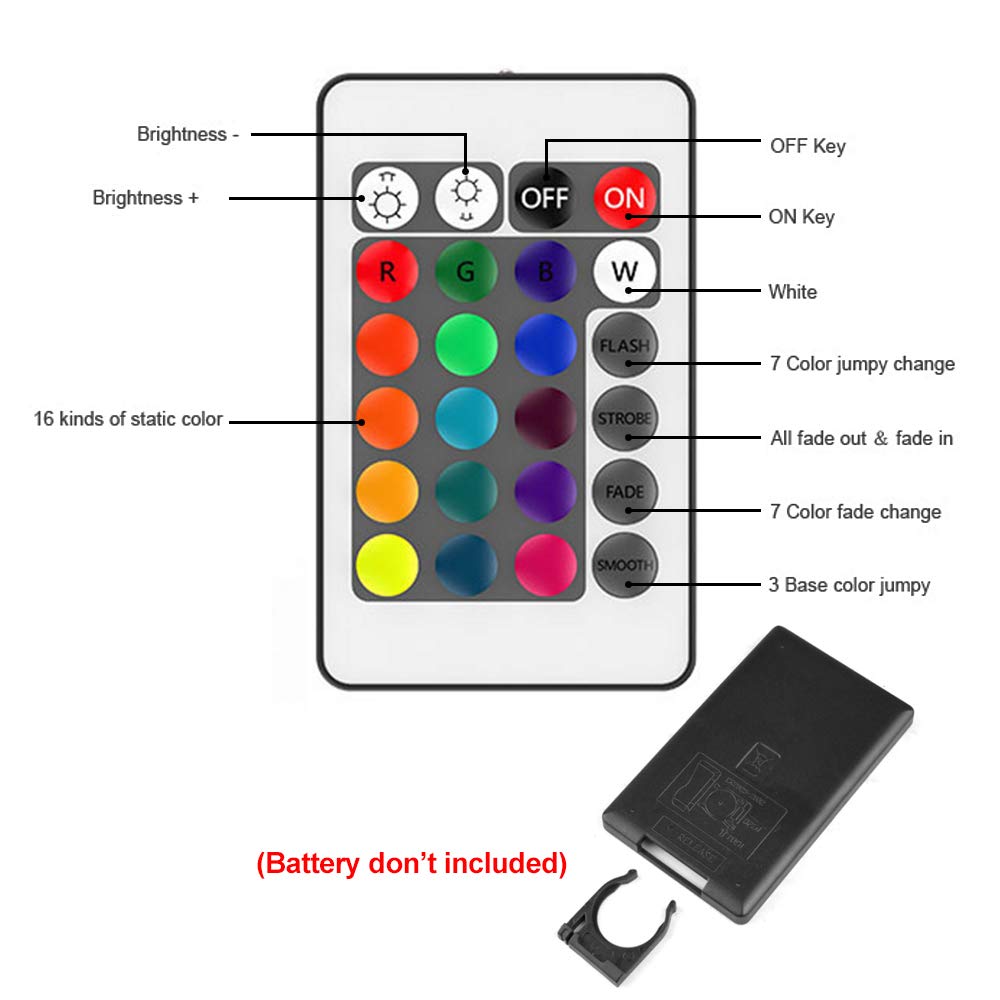 XUNATA Kit de tiras de LED RGB de 12V- Tira de luz autoadhesiva SMD 2835 30LEDs/m, Control Remoto 24 teclas, Fuente de alimentación de la UE (20m, Impermeable)