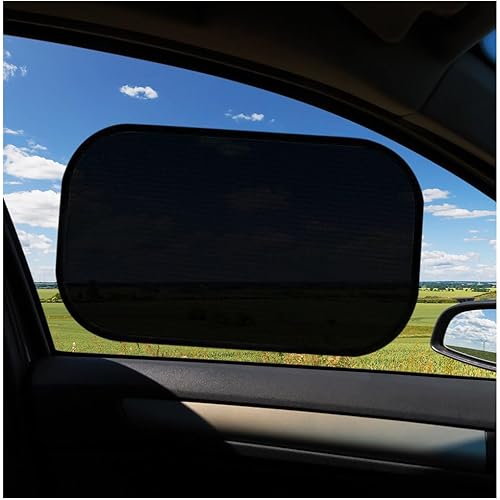 2 PCS Car Window Shades for Baby, 21"×14" Mesh Car Side Window Sun Shade Blocker, Sunshade Protector with Sun Glare and UV Rays Protection, Auto Window Screens Interior Accessories (Black)