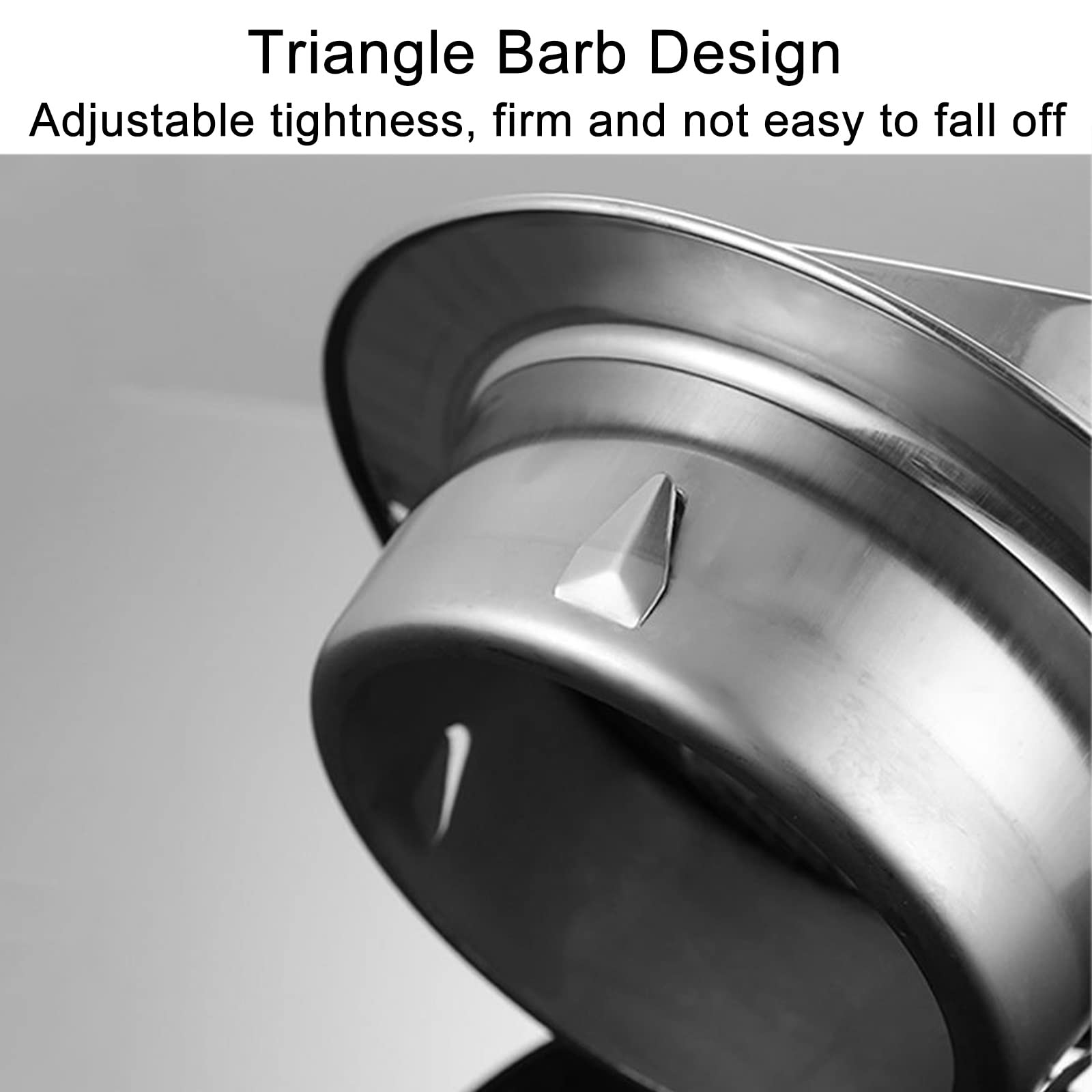 Grille de Ventilation pour Salle de Bain Cuisine Ø 100 125 160 250 300 mm Mural Bouches Aeration Sortie d’air en Acier Inoxydable avec moustiquaire Sortie d'évacuation Ronde