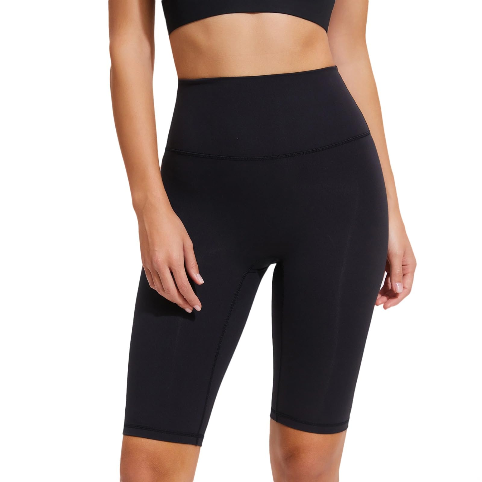 Czarne damskie spodenki do biegania z wysokim stanem, oddychające, rozciągliwe spodenki do treningu, Czarny, Women's, XXXL