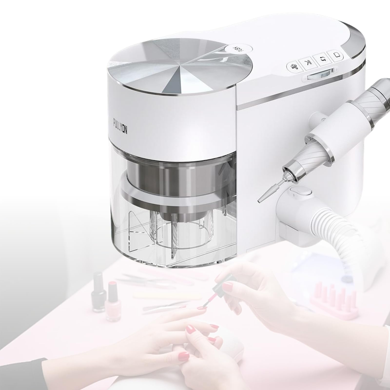 ZHENYUWANG Nail vacuum cleaner, electric nail drill, 30,000rpm adjustable speed, with vacuuming function, nail vacuum cleaner and nail drill set
