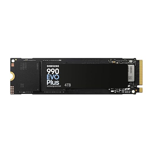 Samsung 990 EVO Plus SSD 4TB, PCIe Gen 4x4 | Gen 5x2 M.2, Speeds Up-to 7,250 MB/s, Upgrade Storage for PC/Laptops, HMB Technology and Intelligent Turbowrite 2.0, (MZ-V9S4T0B/AM)