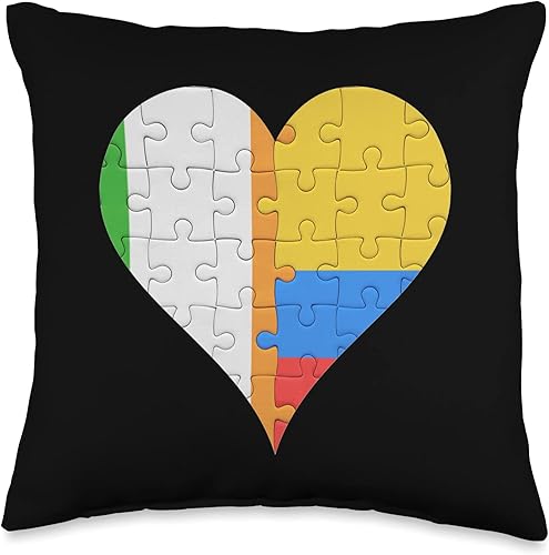 Miniatura 4 de Irish Colombian Flag Products By DNZ Almohada de corazón con bandera colombiana irlandesa, 18 x 18 pulgadas, multicolor