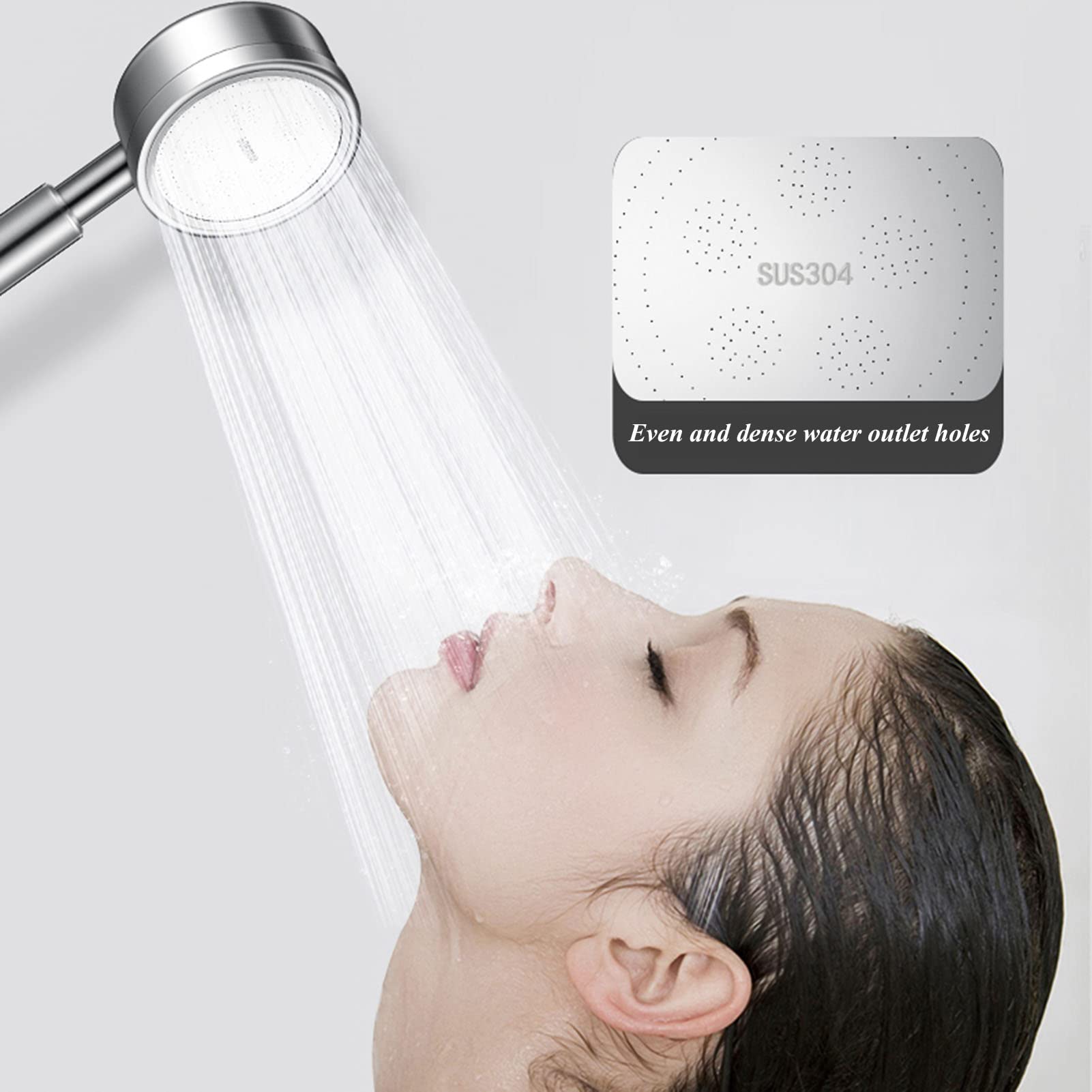 Cabezal de Ducha Cabezal de Ducha de Lujo de una Sola función con Cabezal de Ducha de Alta presión con rociador de Mano para baño