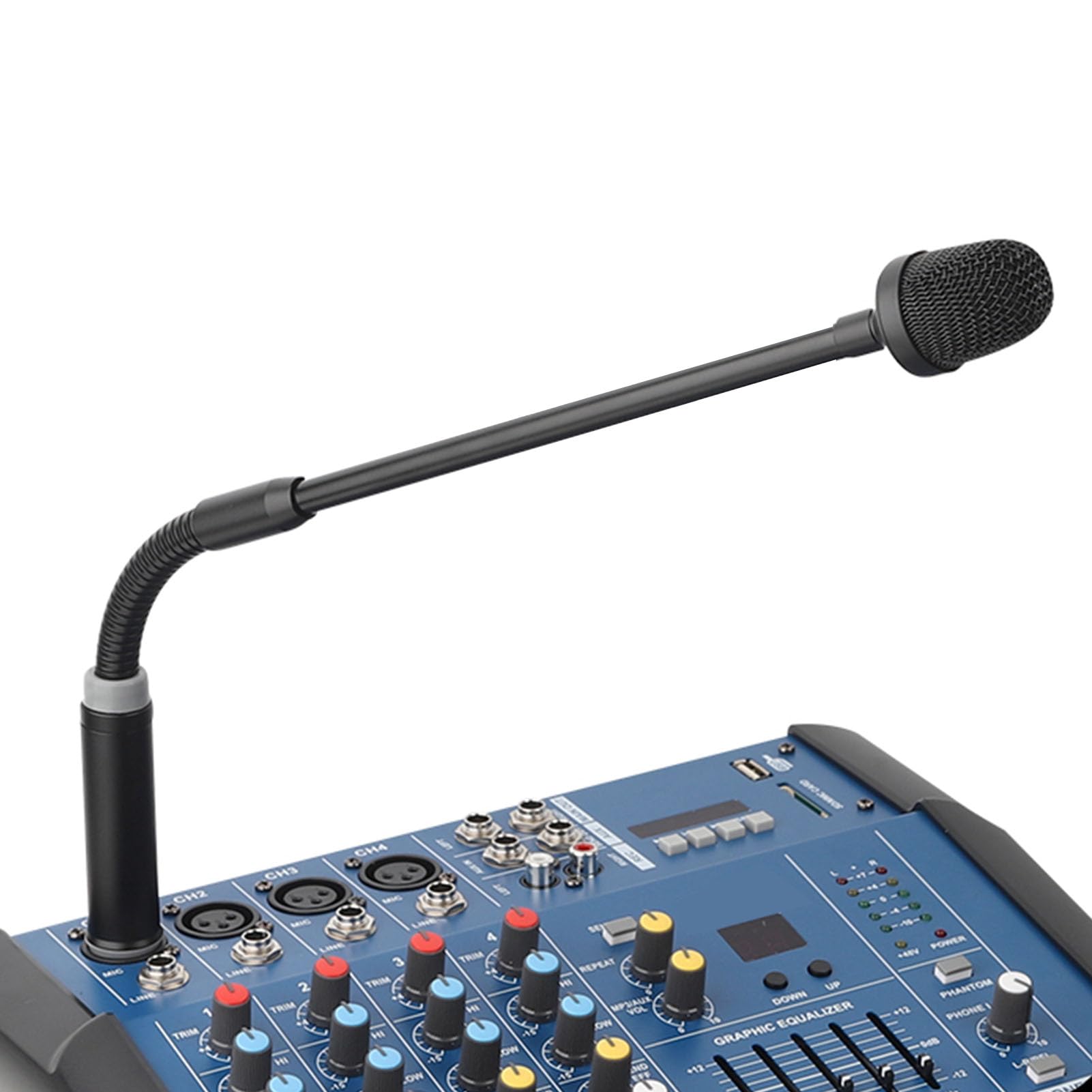 Professional XLR Gooseneck Microphone, Dynamic DJ Microphone for Mixer, 3 Pin XLR Male DJ Mic Dynamic Gooseneck Microphone