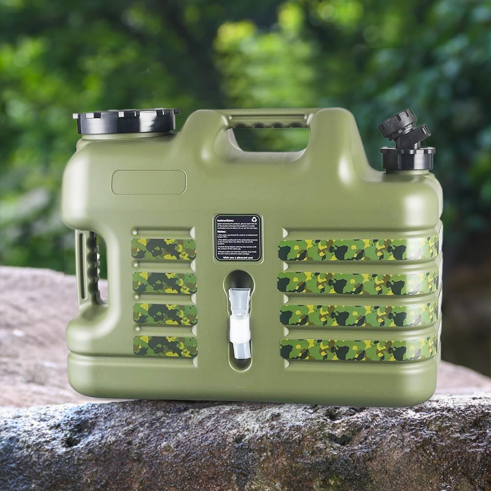 ASIEIT Wasserkanister mit Hahn 18.5L, Camping Wasserkanister, BPA-frei Tragbarer Mehrzweck Kanister Wassertank, Wassertank Camping mit Griffen, Auslaufsicher kanister, für Notfälle, Outdoor