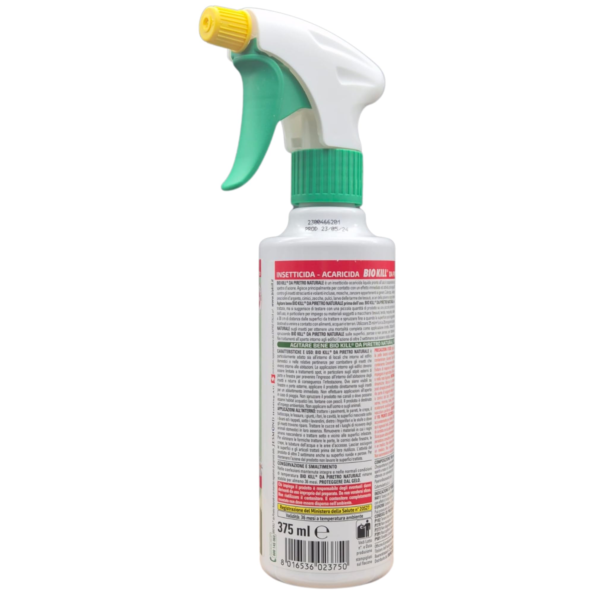 Kit Biokill Insetticida Biologico da Piretro Naturale a Base Acquosa, Acaricida, Non Lascia Odore, Spray da 375ml + Ricarica da 1LT + OMAGGIO 100pz Guanti Monouso (1RIC+1SPRAY+1CF GUANTI)