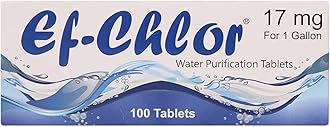 Ef-Chlor 17 mg Water Purification Tablets – Emergency Water Treatment for Travel, Camping, Disaster Preparedness | 1 Tablet Treats 4–8 Litres | Pack of 100 Tablets