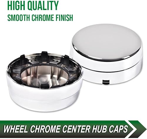 VRracing - Juego de 2 tapas centrales de rueda compatibles con Dodge Ram 3500 2003-2017 de 1 tonelada de doble rueda cromada