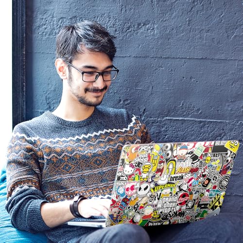 Image of Galaxsia GTA, Eat Sleep Top+Wrist Pad Vinyl Laptop Skin /Sticker /Cover Upto 15.6 Inches Laptops Laminated-Removable-HD Quality Compatible for Hp-Dell-Sony-Lenovo-Asus etc.(15x10 Inches)