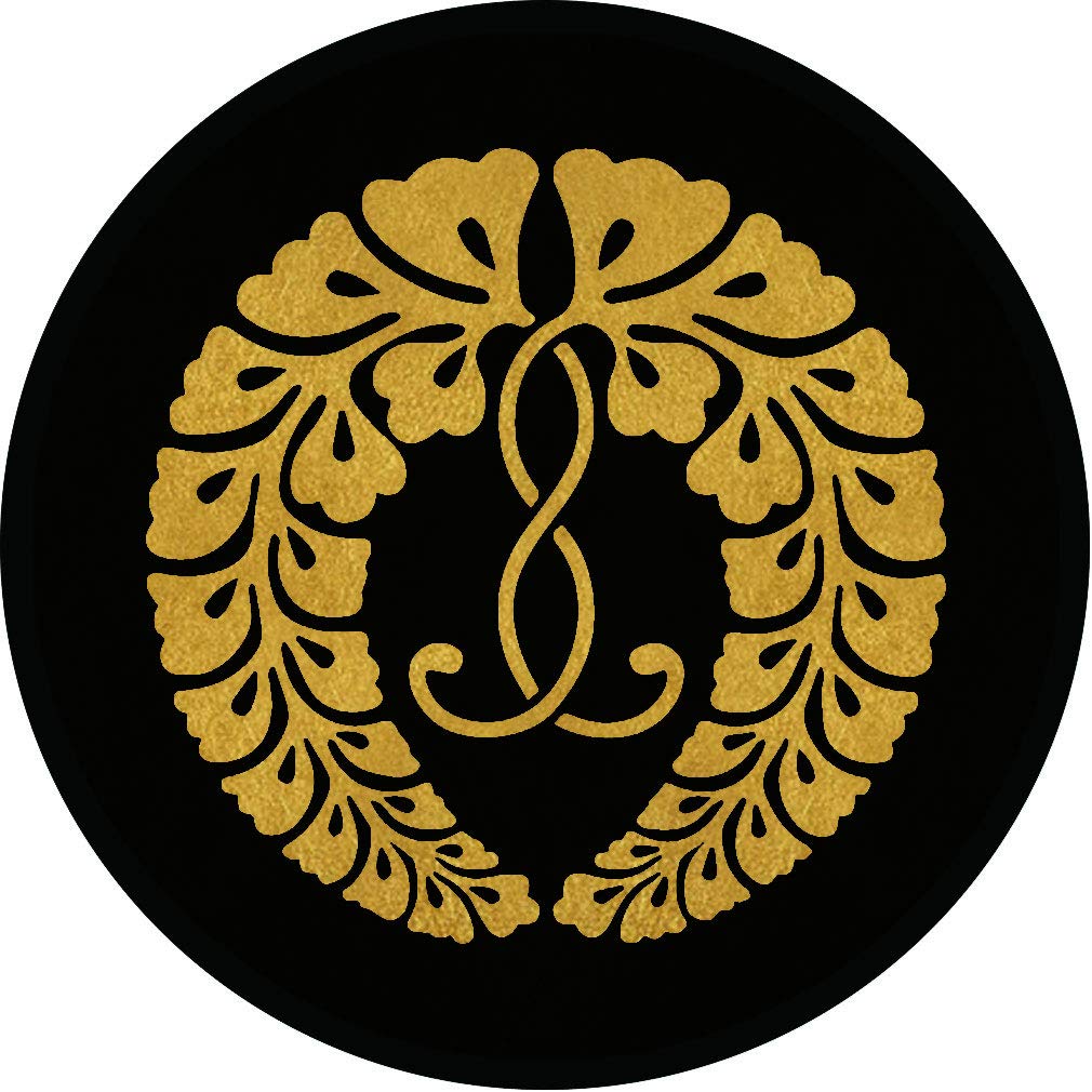 Amazon.co.jp: 家紋シール 本願寺顕如 九条下り藤(九条藤） 直径10cm