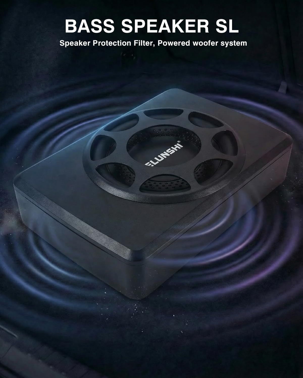 Subwoofer attivo 8 pollici 1000W Salvaspazio per Auto | Struttura compatta salvaspazio 8 pollici 1000W Bassi profondi, ingombro ridotto per Auto Musica e guida