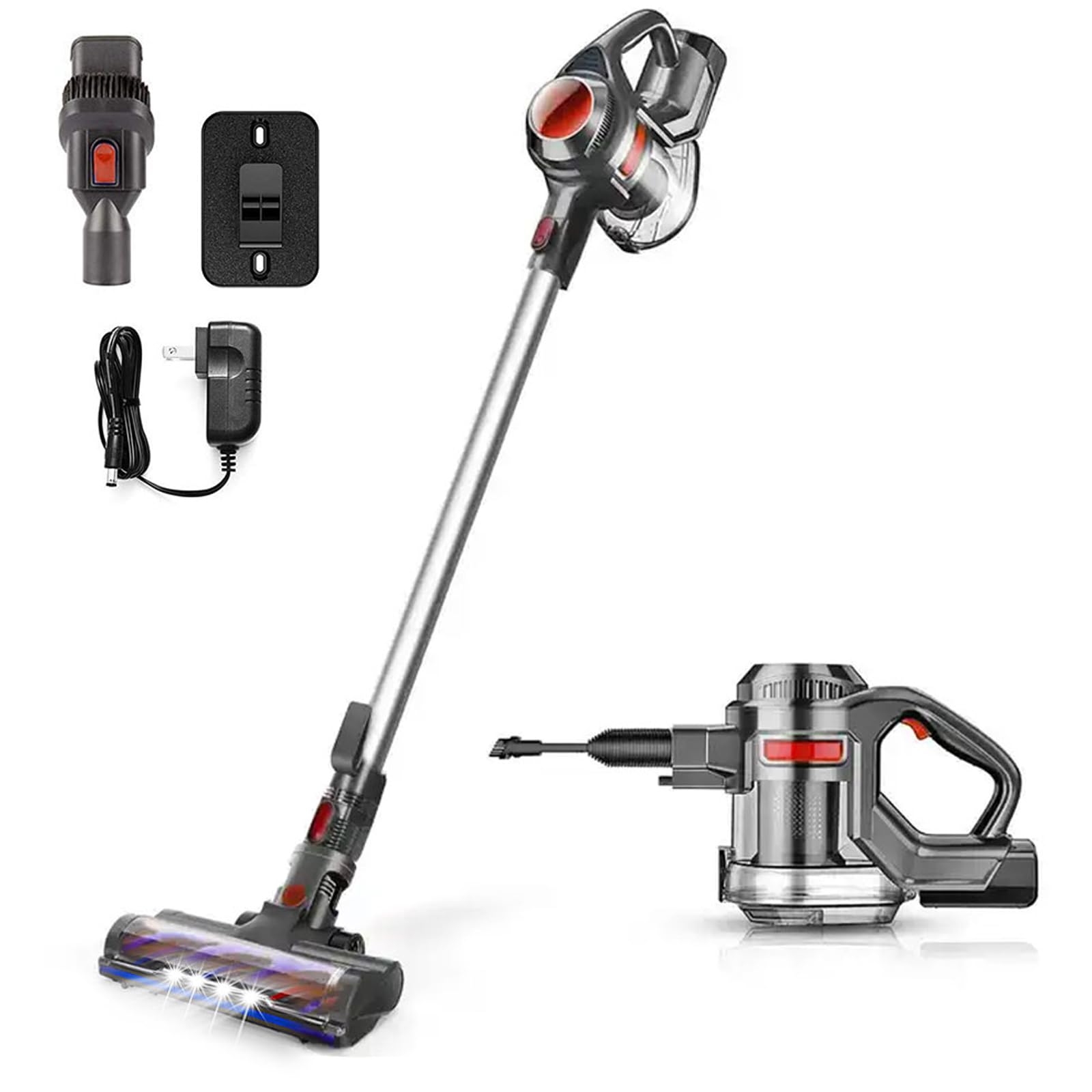 Odkurzacz Bezprzewodowy stojący Air Essence Bise Max 100AirWatt, czerwony, vacuum cleaner, technologia cyklonowa, Odkurzacz Pionowy, Technologia Honeycomb, Odkurzacz Samochodowy, Odkurzacz Bezworkowy