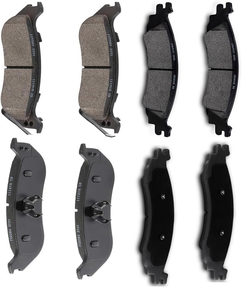 cciyu D1158 D1109 Front & Rear Semi-Metallic Disc Brake Pads Kit For Ford For Explorer 2006-2010, For Ford For Explorer Sport Trac 2007-2010,For Mercury Mountaineer 2006-2010 8PCS