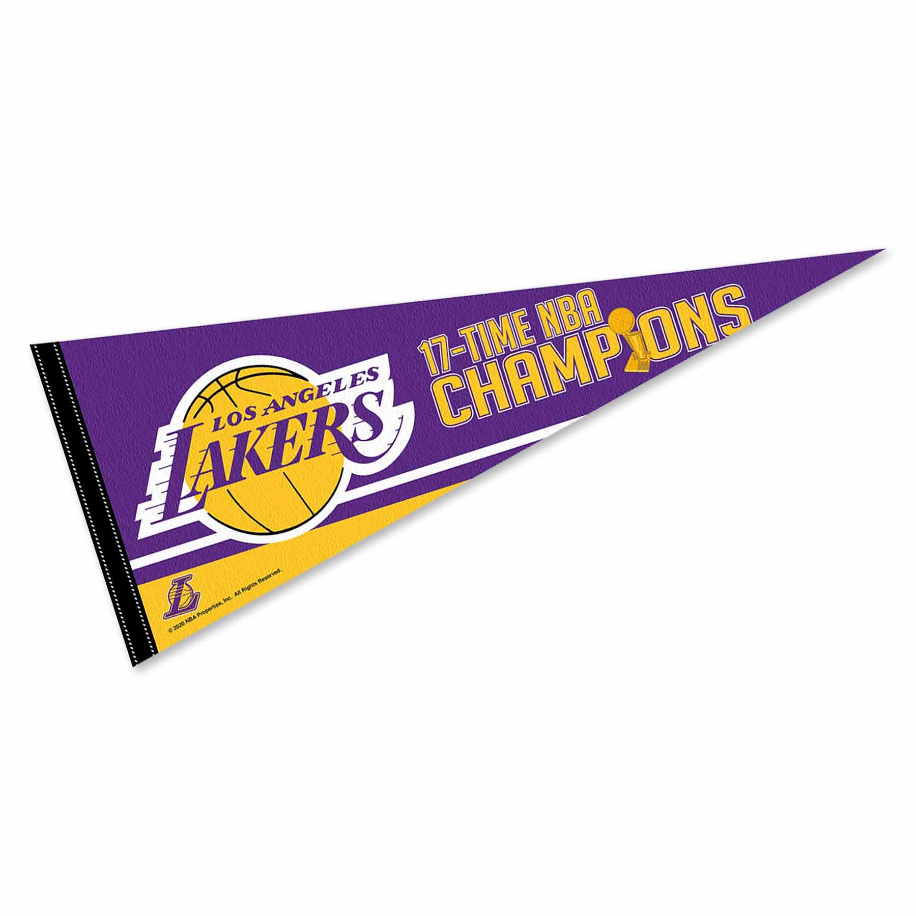 Los Angeles Lakers 17 Time Champions Pennant Flag