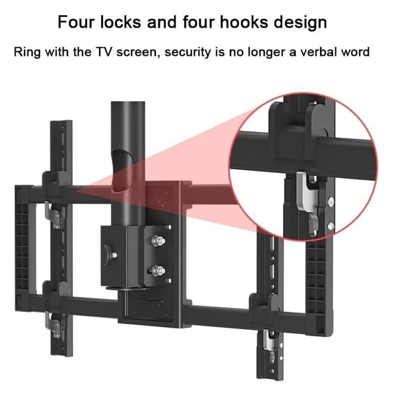 KEuLen Supporto per TV da Soffitto, Supporto da soffitto for TV inclinabile e Girevole, Adatto for TV da 39 a 90 Pollici, Fissaggio con Vite di espansione