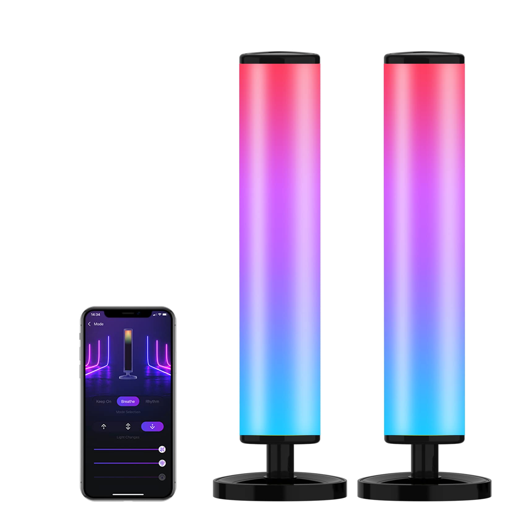 Smart LED Light Bar-RGB Smart LED Strip-Vertical Ambient Lighting-TV Backlight, Mood Lighting for Gaming, PC, TV, Room Decoration