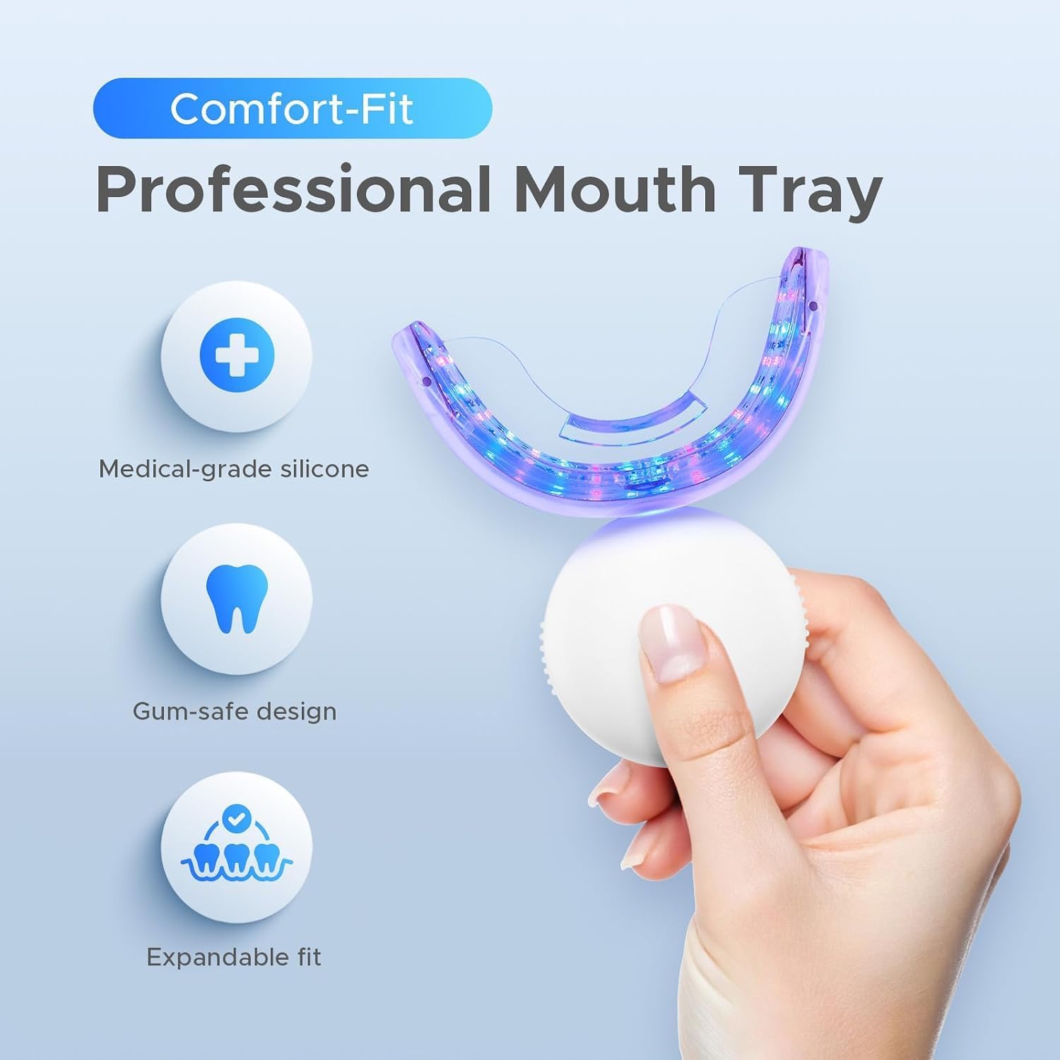 Luelli Teeth Whitening Kit with 35% Carbamide Peroxide - Teeth Whitener for Sensitive Teeth | Enamel Safe - 32 LED Lights - Wireless with Tray and Whitening Gel Pen for Home | Travel (Mint)
