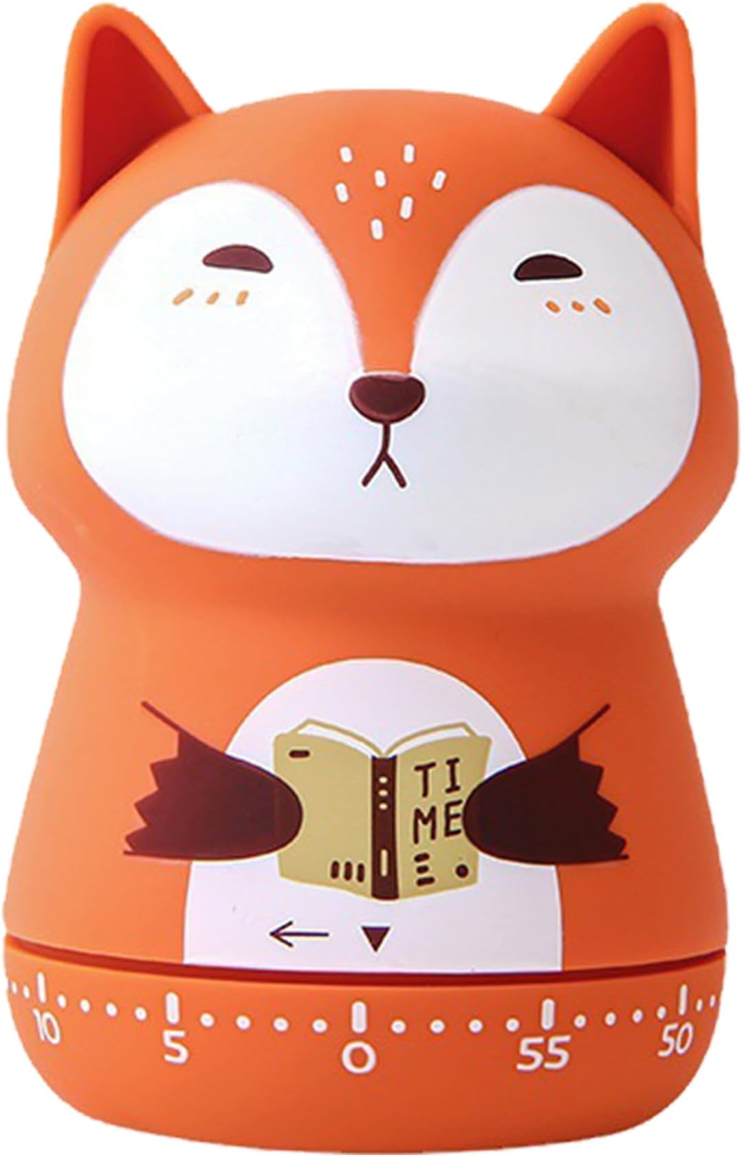 Mechanical Kitchen Timer, Cute Orange Fox Timer for Kids, Wind Up 60 Minutes Manual Countdown Timer for Classroom, Home, Study and Cooking