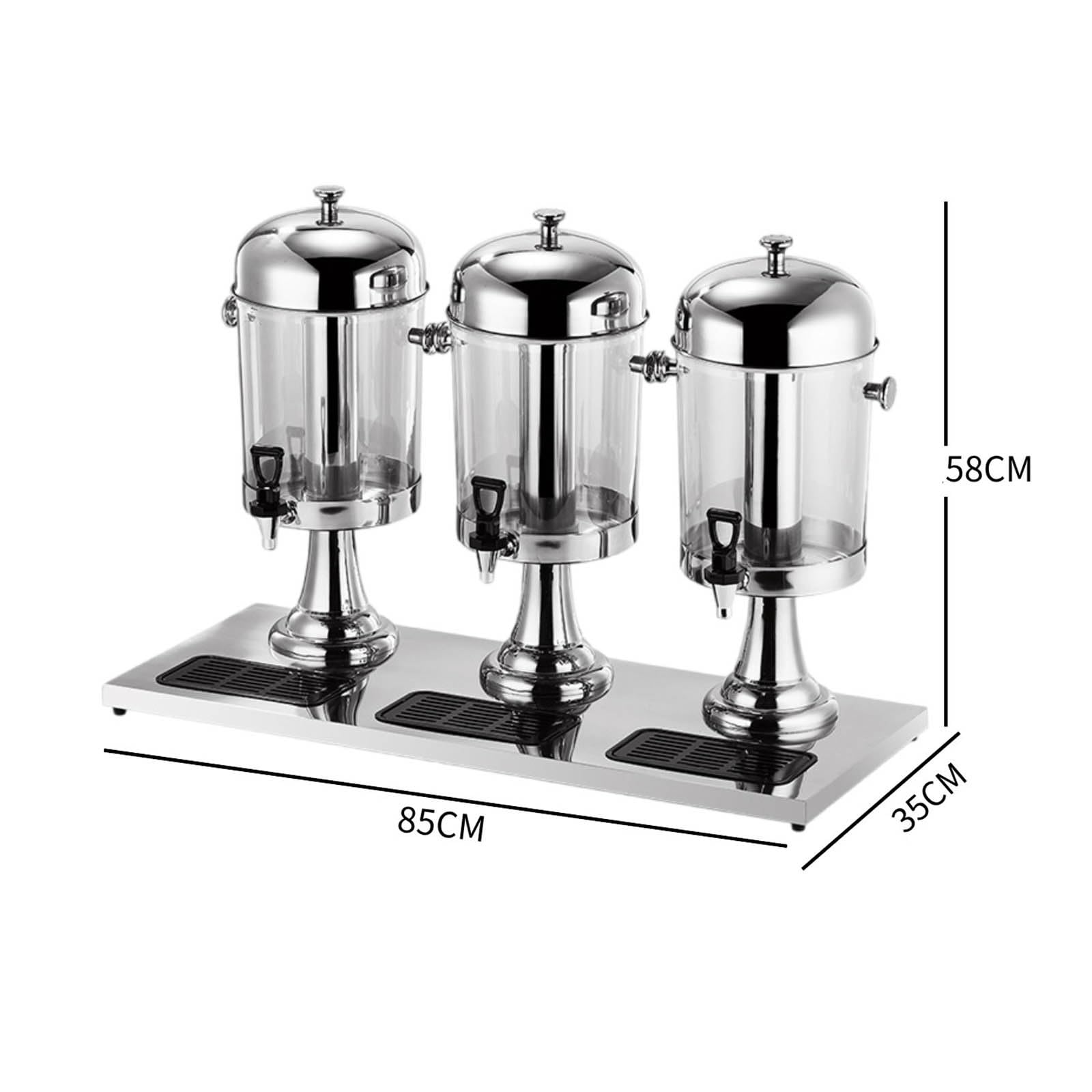 Dispensador de Jugo de Acero Inoxidable, Dispensador de Bebidas frías y Calientes, Barras(Silver,24L)