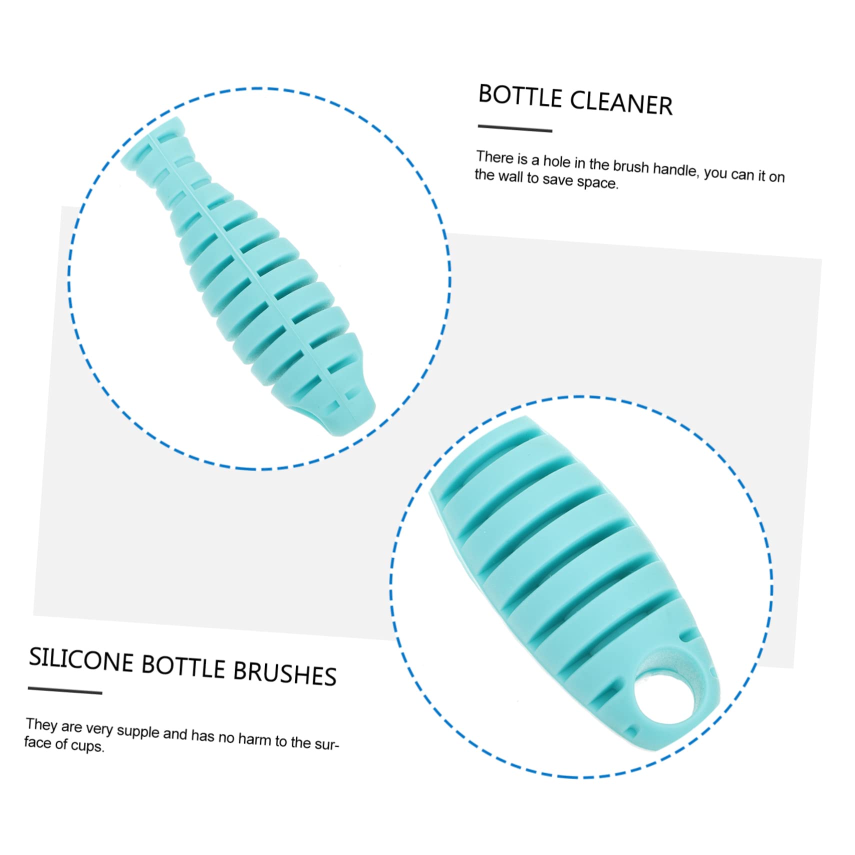 GOOHOCHY 1pc Silicone Bottle Brush Water Bottle Brush Mug Brush Silicone Bottle Washer Bottle Cleaner Scrubber Glass Cup Cleaner Long Handle Glasses Food Grade Silicone